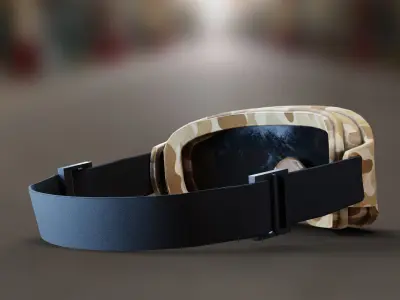 Military Camo Goggles PBR Low-poly 3D model