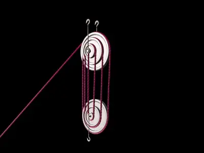 Mechanical Pulley Animated 7 3D model