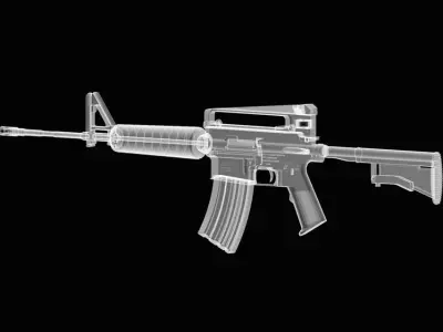 Carabina M4A1 Low-poly 3D model