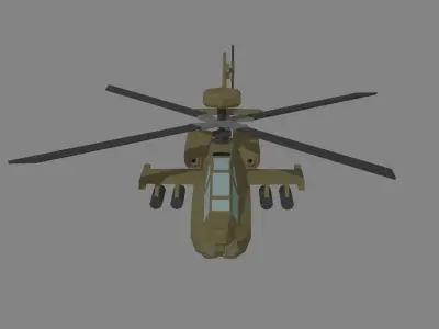 Low Poly AH-64D Apache Low-poly 3D model