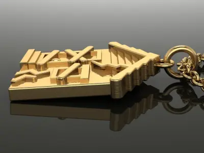 Trap House Necklace Pendant 3D print model