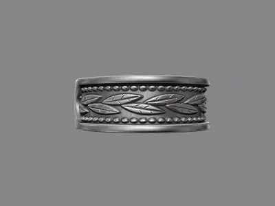 Ornate Floral Greek wedding band ring  3D print model