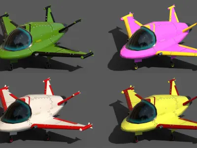 Toon Aircraft Sci Fi Lowpoly Pack Low-poly 3D model