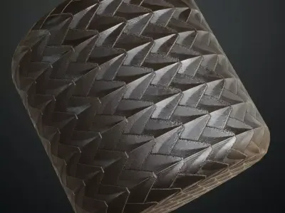 Metal Herringbone Pattern PBR Seamless Texture