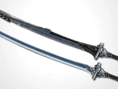 Sci-fi Swords Pack 4 Low-poly 3D model
