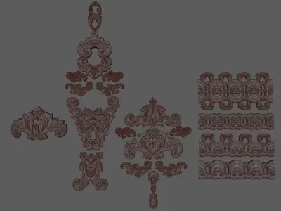 carved decorations collection 3D model