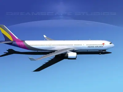  Airbus A330-300 Asiana 3D model