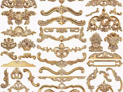 Collection of 40 classic carvings Part 4 3D model