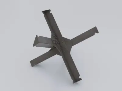 Czech Hedgehog Barricade Anti Tank Barrier Low-poly 3D model