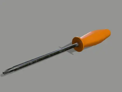 screwdriver orange Low-poly 3D model