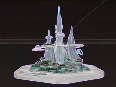 Alien Sci-Fi City Environment 3D model