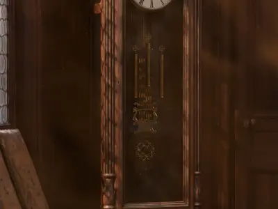 Grandfather Clock Low-poly 3D model