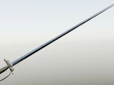 Swedish 18th century Officers Rapier m1700 game ready Low-poly 3D model