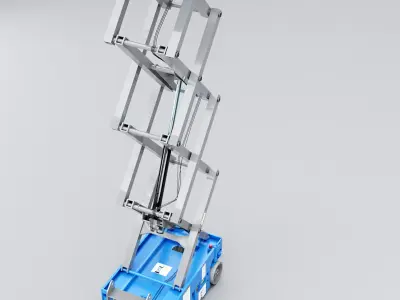 Warehouse Electric Scissor Platform Lift Low-poly 3D model