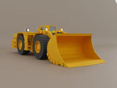 Underground Mining Loader Heavy Vehicle Low-poly 3D model