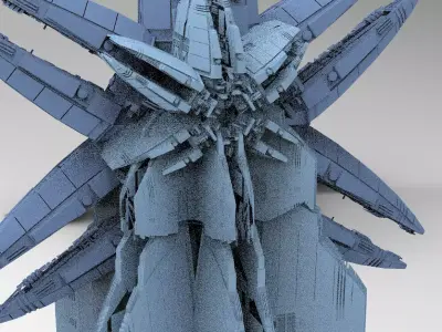 Star Flower Ship design Kit bash 3D model