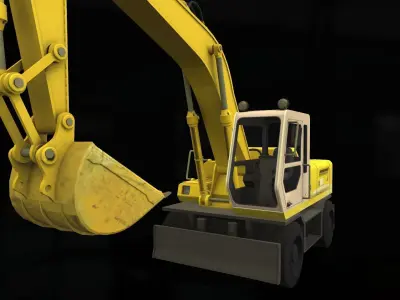 Excavator JCB Low-poly 3D model