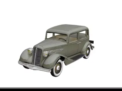 Buick 1935 Low Poly Early Vintage Antique Car 3D Model Low-poly 3D model