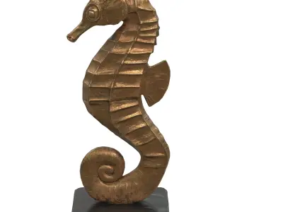Seahorse statue Low-poly 3D model