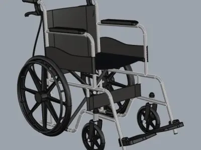 wheelchair  wheel chair  folded unfolded 3D print model