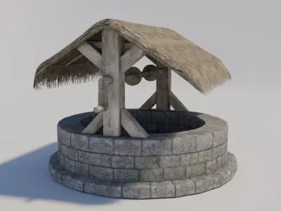 Medieval Well Low-poly 3D model get