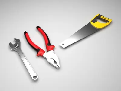 3 Piece Tools Set 3D model