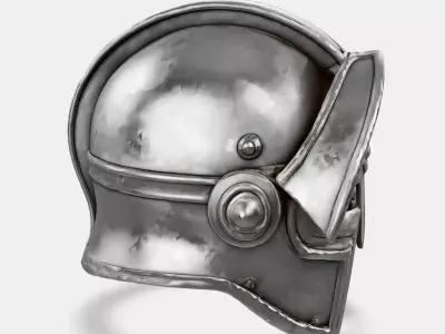 Steel Plate Knight Helmet Low-poly 3D model