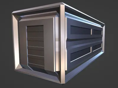 Sci fi Container Storage box room Low Poly Low-poly 3D model