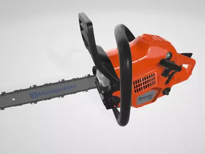 Husqvarna 440 18 Gas Chainsaw Orange Low-poly 3D model