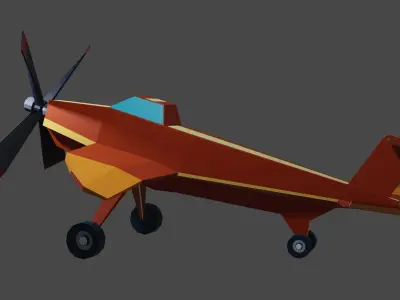 Propeller Airplane  Low-poly 3D model