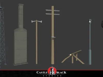 Military War Pack Low-poly 3D model