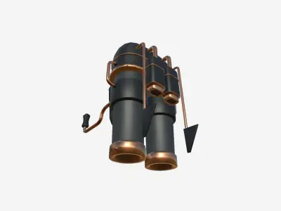 Jetpack C04 Black Bronze - SciFi Character Design Low-poly 3D model