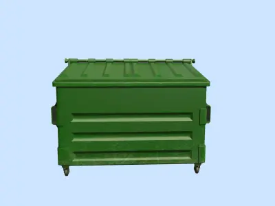 Dumpster lowpoly trash can Low-poly 3D model