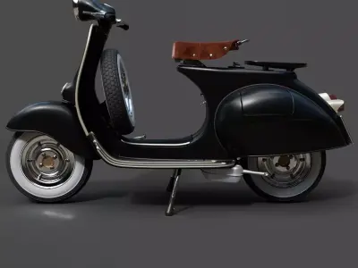 Vespa Standard Classic Scooter - High-Poly 3D Model 3D model