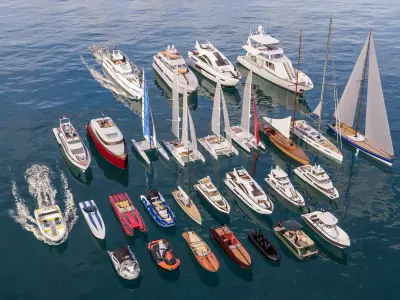 Yacht boat cruise collecttion 5 3D model