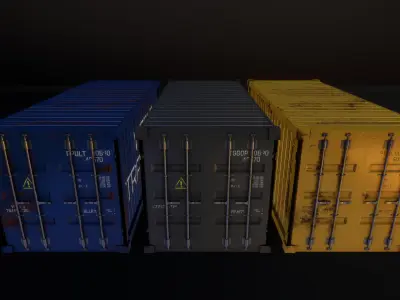 Game Ready Container Pack Low-poly 3D model