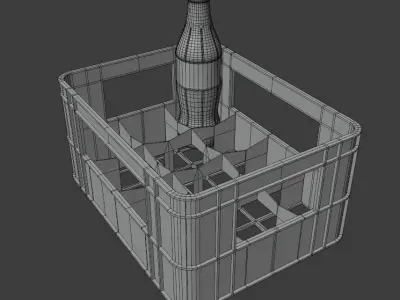 Soda Bottle and Plastic Bottle Storage Crate Low-poly 3D model