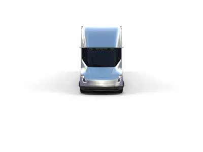 Tesla Truck Silver w trailer 3D model