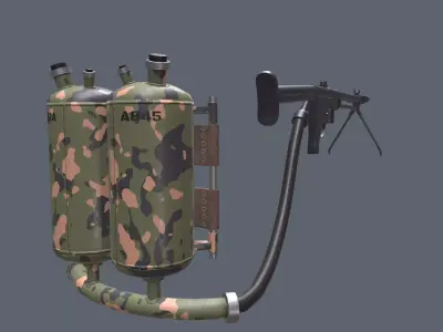 Type-02C Chinese Flamethrower Low-poly 3D model