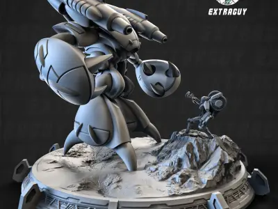 Mecha Crabby Patty Poseable Set 100mm 3D print model