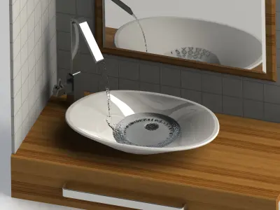 Water fittings  lavatory Free 3D model