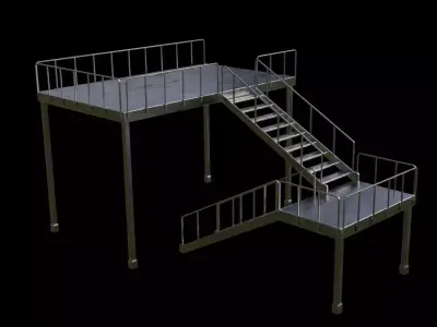 industrial stairs Low-poly 3D model