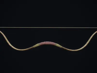 Medieval Short Bow Low-poly 3D model