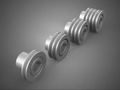 STANDARD PULLEY SHEAVE TRACK WHEEL DRIVE BELT GEAR MULTI GROOVE 3D model