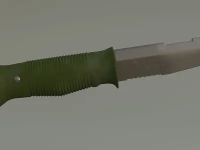 Hunting Knife Low-poly 3D model 12