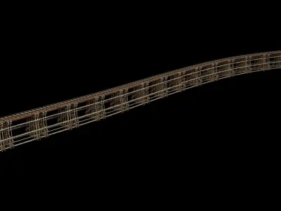 Wood trestle bridge 3D model Low-poly 3D model purchase