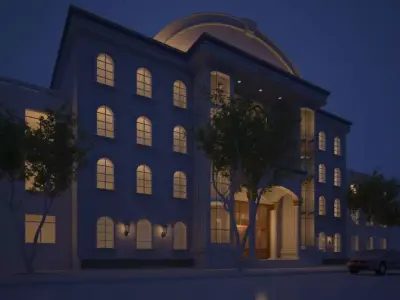 Architecture building at night 3D model