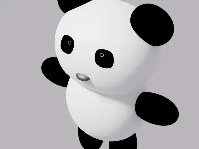 Cartoon Panda Low-poly 3D model