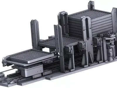 Industrial Tray Stacking and Handling Machine 3D CAD Model 3D model