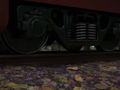 Train Forest 3d Scene 3D model